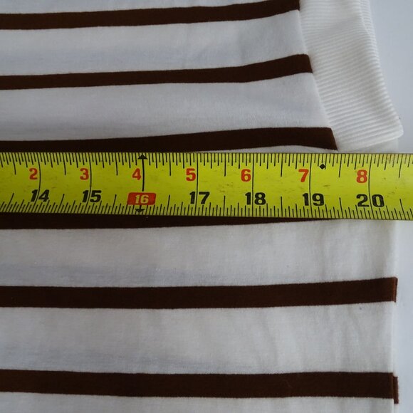 Shein Striped Cream Brown Pullover Sheath Dress Women Size XL 12 Sleeveless - Picture 9 of 11